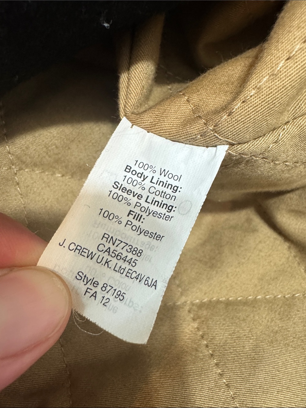 J. Crew Peacoat wool Bayswater 87195 medium Black Double-Breasted Men's luxury - Picture 5 of 12